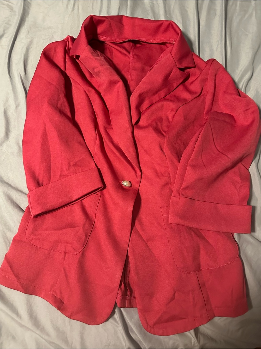 Women's Pink Single-Button Blazer Jacket